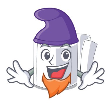 Elf karikatür tuvalet kağıdı banyo vektör çizim