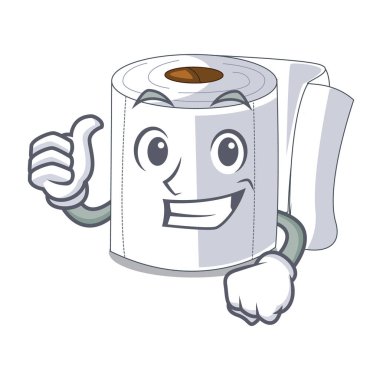 Duvar vektör çizim üzerinde karakter tuvalet kağıdı Yaşasın haddelenmiş