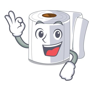 İyi karakter tuvalet kağıdı duvar vektör çizim üzerinde haddelenmiş