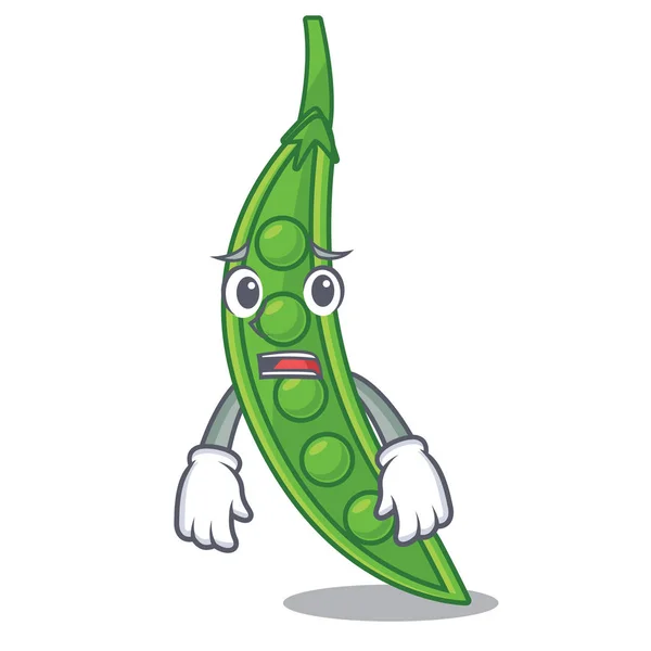 害怕雪豌豆在动画片篮子向量例证 — 图库矢量图片