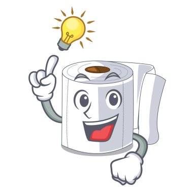 Çizgi film vektör çizim ile izole bir fikir tuvalet kağıdı var