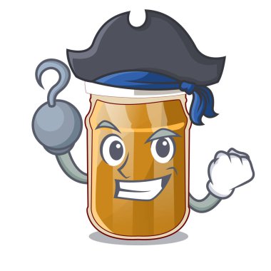 Bir karakter kavanoz vektör çizim korsan badem ezmesi