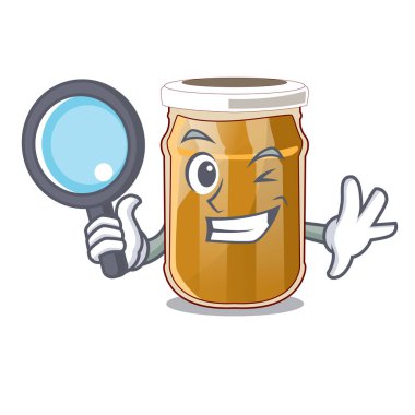 Bir çizgi film tablo vektör çizim Dedektif badem ezmesi