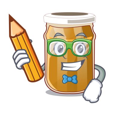 Bir çizgi film tablo vektör çizim öğrenci badem ezmesi