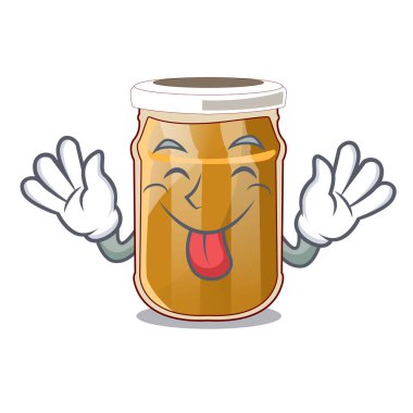 Badem ezmesi maskot vektör illüstrasyon izole bekliyor