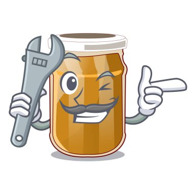 Maskot vektör illüstrasyon izole mekanik badem ezmesi