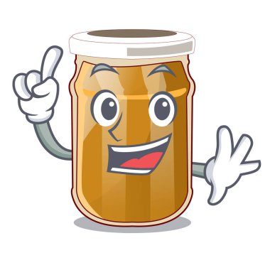 Maskot vektör illüstrasyon izole parmak badem ezmesi