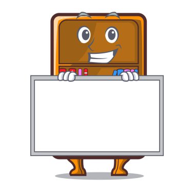 Yönetim Kurulu maskot kitaplık çalışma Resepsiyon vektör çizim yanında ile sırıtarak