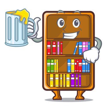 İçinde izole meyve suyu kitaplık ile karakter vec tor çizim ile