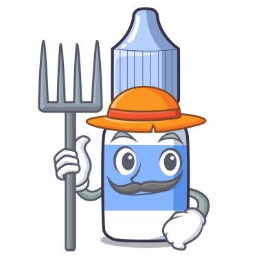 Karakter vektör çizim küçük şişe çiftçi göz damlası