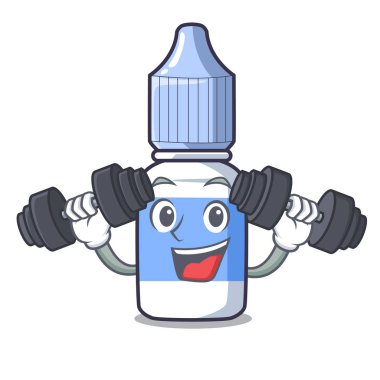 Karakter vektör çizim küçük şişe Fitness göz damlası