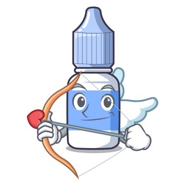 Karakter vektör çizim küçük şişe Cupid göz damlası