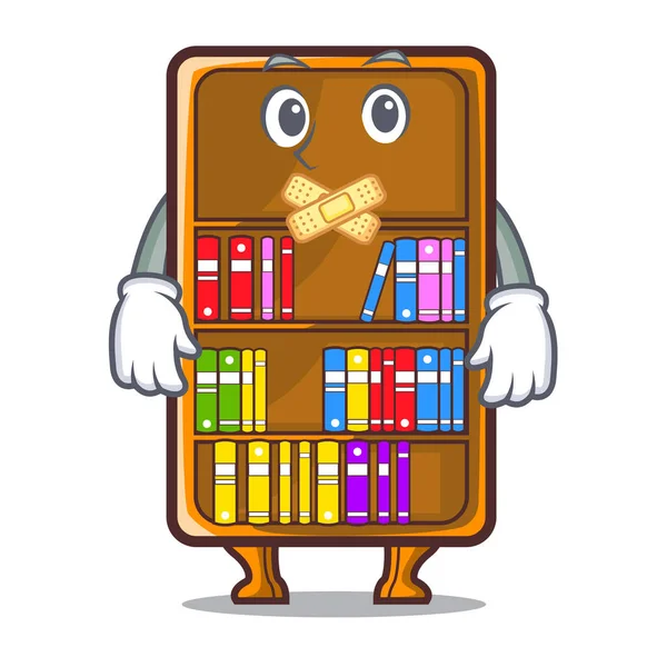 Silent cartoon bookcase in the study room vector illustration - Stock Image  - Everypixel