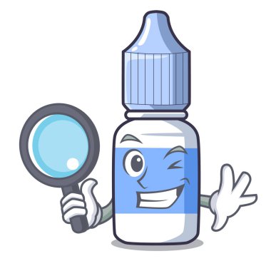 Maskot ahşap tablolar vektör çizim Dedektif göz damlası