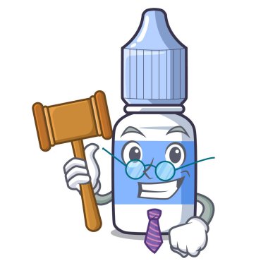 Yargıç göz damlaları ile karakter vektör illüstrasyon izole