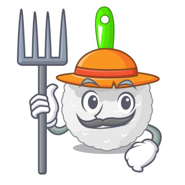 Çiftçi tuvalet fırçası karakter şekli vektör çizim içinde