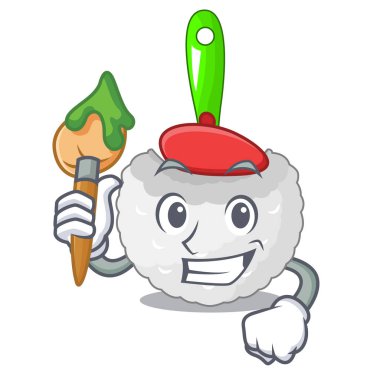 Sanatçı tuvalet fırçası karakter şekli vektör çizim içinde