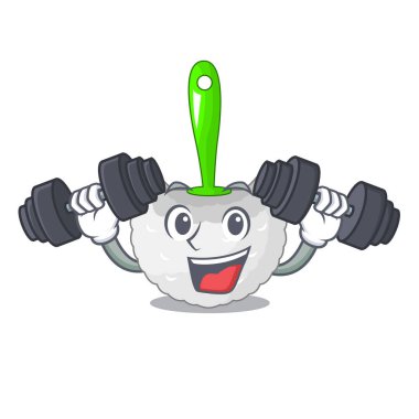 Karakter şekli vektör çizim içinde fitness tuvalet fırçası