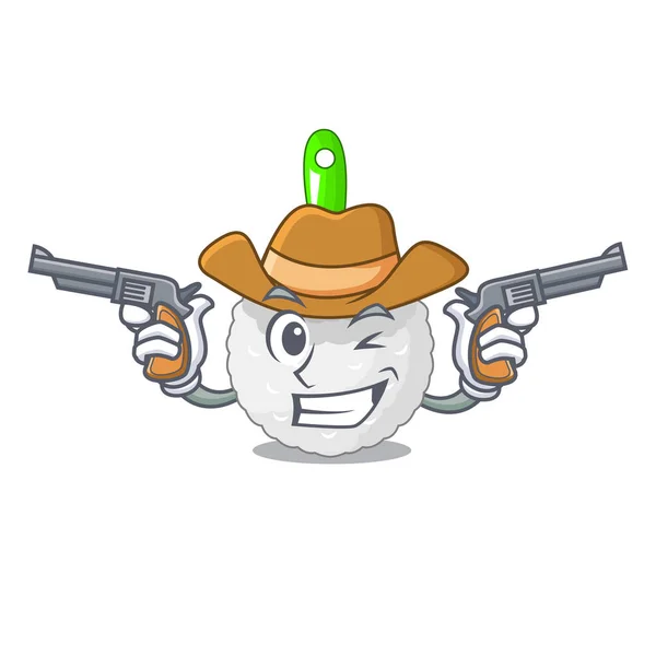 Cowboy Toilet Brush Character Shape Vector Illustration — Stock Vector