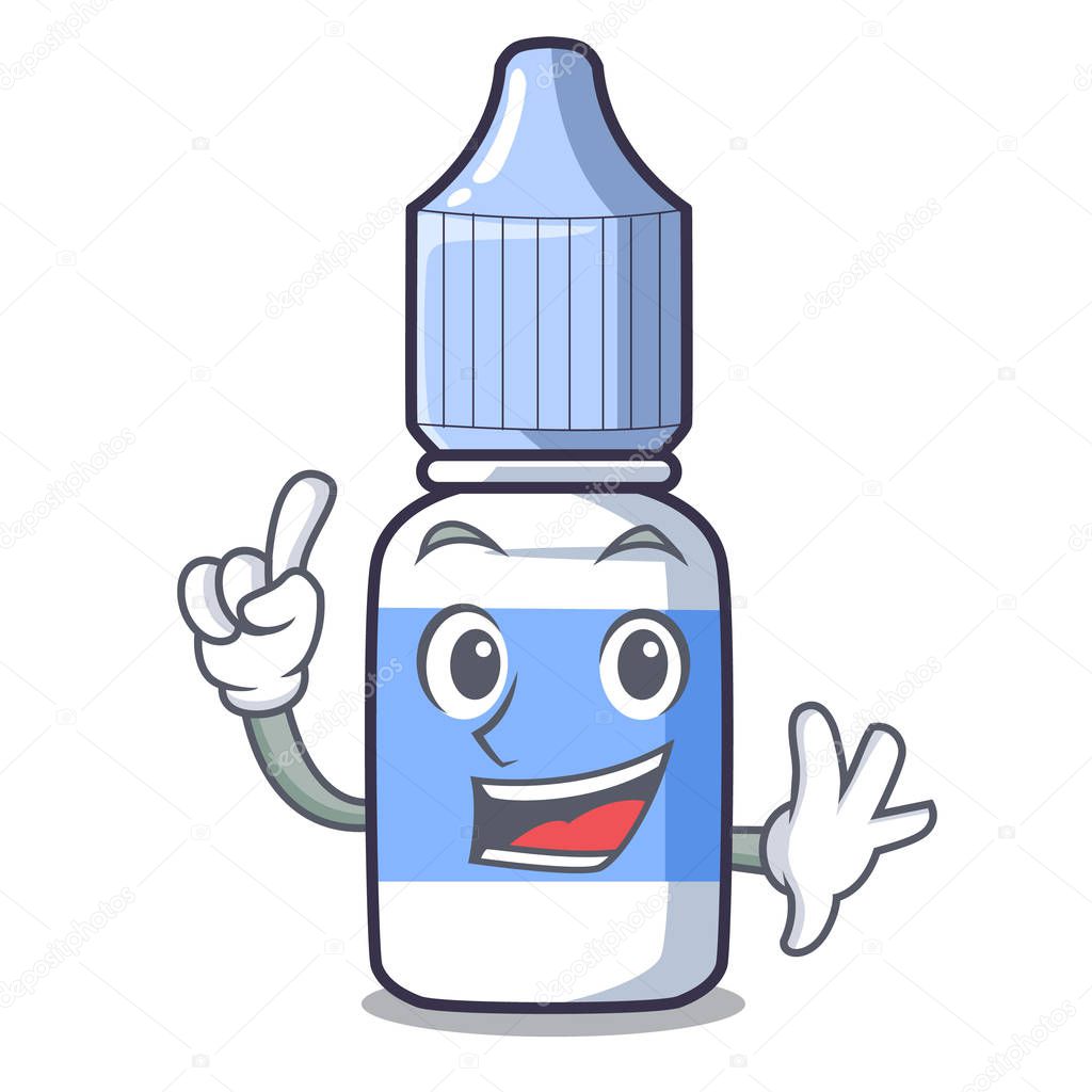 Finger eye drops isolated with the characters vector illustration