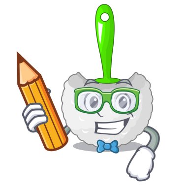 Öğrenci çizgi film tuvalet fırçası banyo vektör çizim