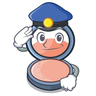 Polis allık bir çizgi film makyaj çantası vektör çizim üzerinde