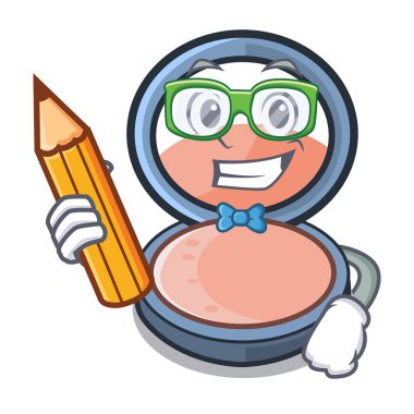 Şekil karakter vektör çizim içinde üzerinde öğrenci blosh