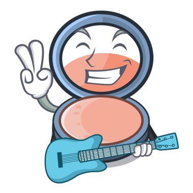 Maskot tuvalet masası vektör çizim üzerinde ile gitar blosh