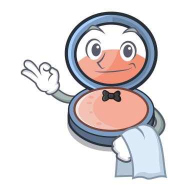 Garson blosh maskotu tuvalet masası vektör çizim üzerinde