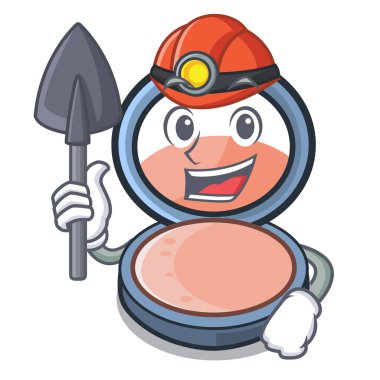 Madenci blosh maskotu tuvalet masası vektör çizim üzerinde