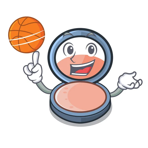 Basketball Blush Cartoon Makeup Bag Vector Illustration — Stock Vector