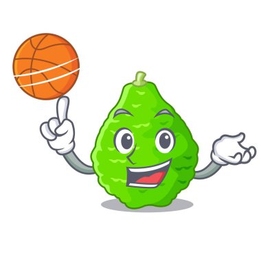 Basketbol Güney Afrika'da bir kabile kireç sepet sebze maskot vektör çizim ile