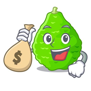 Para çantası Güney Afrika'da bir kabile kireç sepet sebze maskot vektör çizim ile