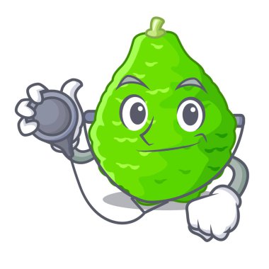 Doktor Güney Afrika'da bir kabile kireç sepet sebze maskot vektör çizim