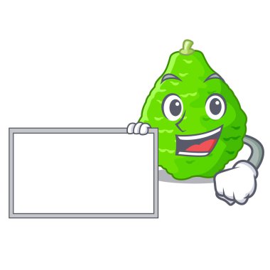 Yönetim Kurulu Güney Afrika'da bir kabile kireç sepet sebze maskot vektör çizim ile