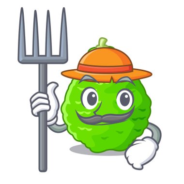 Çiftçi Güney Afrika'da bir kabile kireç sepet sebze maskot vektör çizim