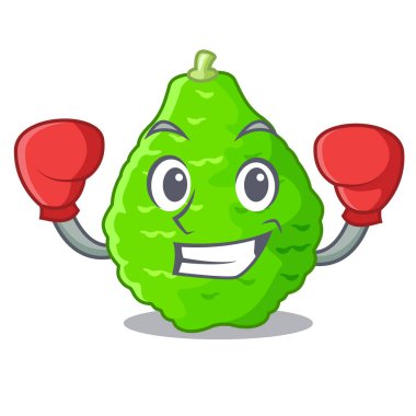 Güney Afrika'da bir kabile kireç sepet sebze maskot vektör çizim boks