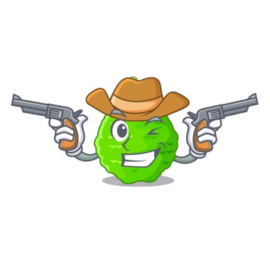 Kovboy Güney Afrika'da bir kabile kireç sepet sebze maskot vektör çizim