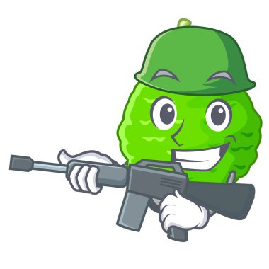 Ordu Güney Afrika'da bir kabile kireç sepet sebze maskot vektör çizim