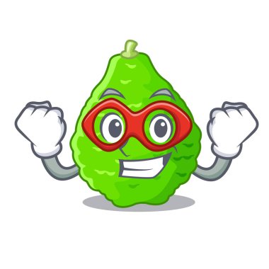 Süper kahraman Güney Afrika'da bir kabile kireç dilimleri karikatür plaka vektör çizim