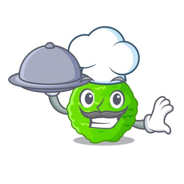 Şef gıda Güney Afrika'da bir kabile kireç karakter şekli vektör çizim ile