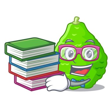 Öğrenci kitap kireç Güney Afrika'da bir kabile ile çizgi film vektör çizim ile izole