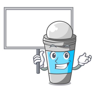 Deodorant maskot vektör çizim üzerinde kurulu roll getirmek