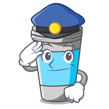 Polis deodorant maskot vektör çizim üzerinde rulo