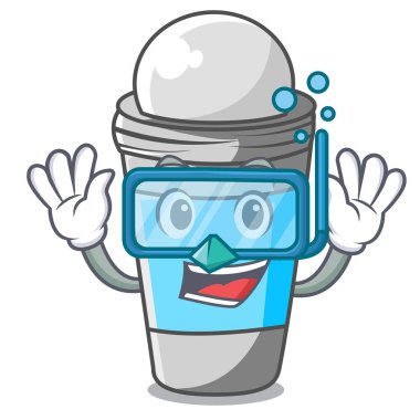 Deodorant çizgi film şişe vektör çizim içinde dalış roll