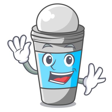 Deodorant roll çizgi film şişe vektör çizim içinde sallayarak