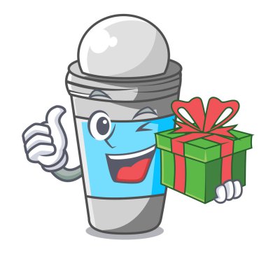 Karakter çanta vektör çizim deodorant hediye ile rulo