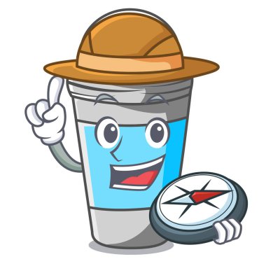 Karakter çanta vektör çizim Gezgini deodorant rulo