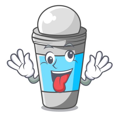 Deli çizgi film vektör çizim ile izole deodorant roll