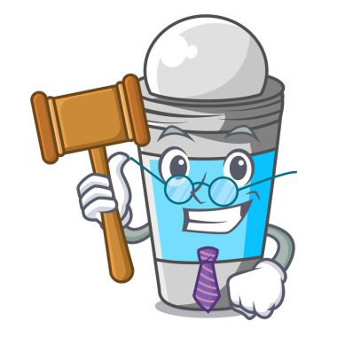 Yargıç roll üzerine karikatür vektör çizim ile izole deodorant